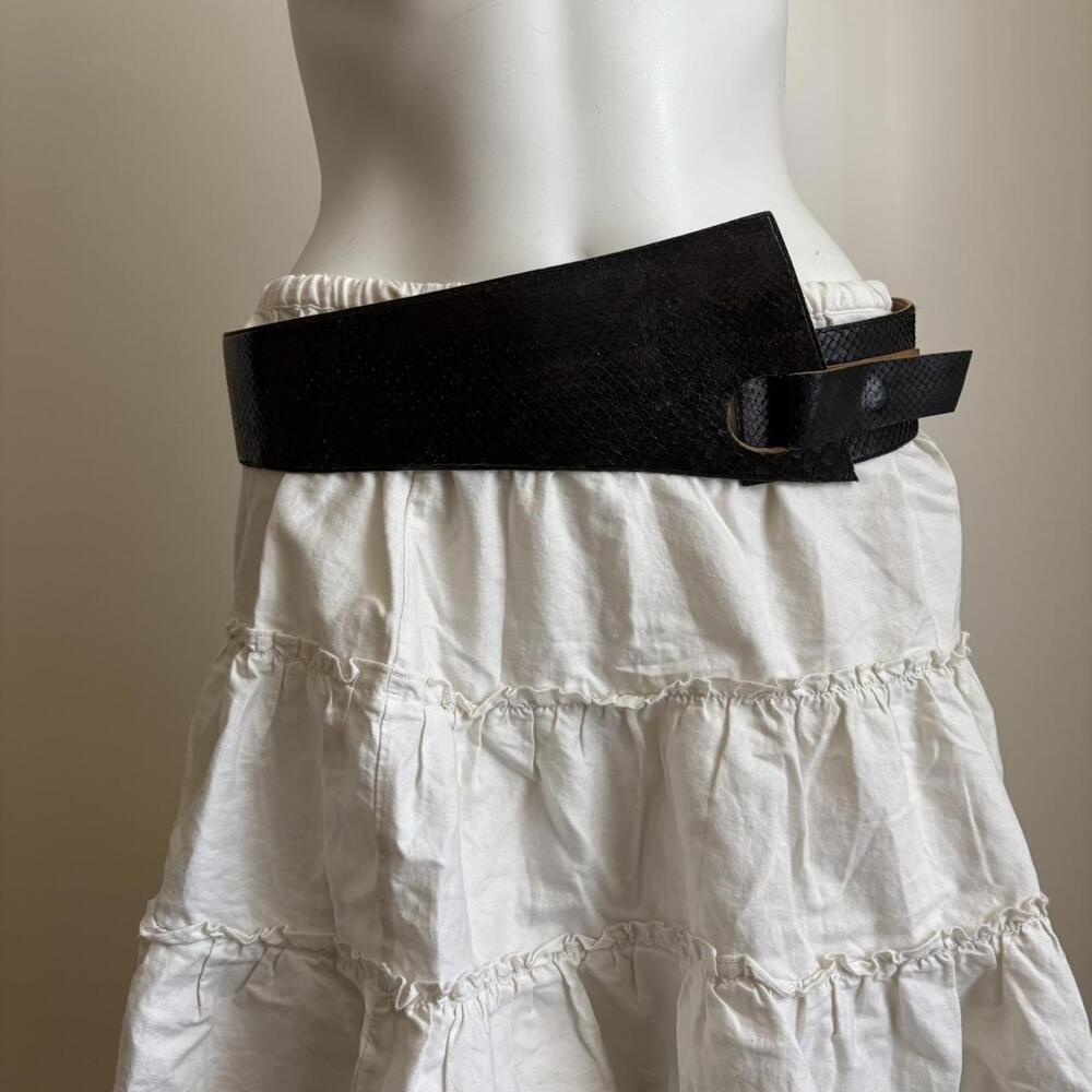 Y2K Snakeskin Leather Wide Belt